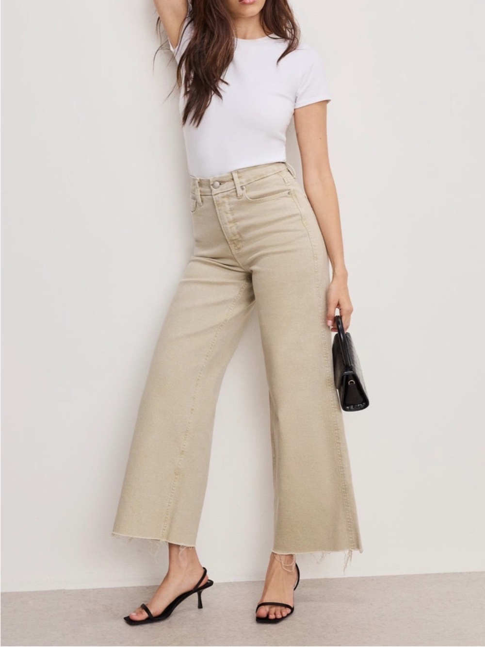 Good American Good Skate Wide Cropped Jeans